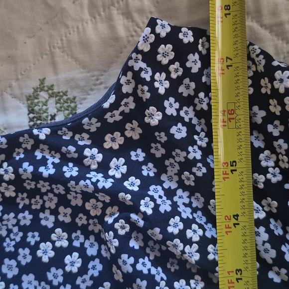 Jessica Howard Navy Sleeveless Zip Closure Back Dress White Floral Daisies 14P - Picture 5 of 12